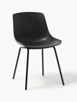 Kunststoffen stoelen Dave met metalen poten, 2 stuks