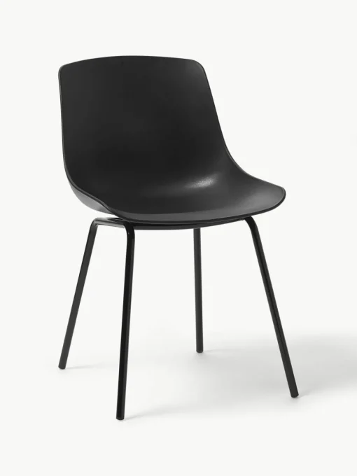 Kunststoffen stoelen Dave met metalen poten, 2 stuks