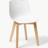 Kunststoffen stoelen Dave met houten poten, 2 stuks