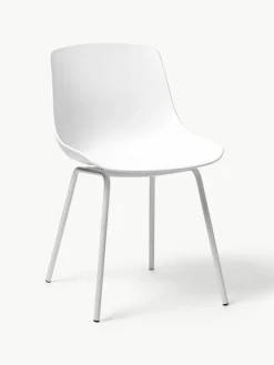 Kunststoffen stoelen Dave met metalen poten, 2 stuks