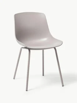 Kunststoffen stoelen Dave met metalen poten, 2 stuks
