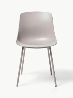 Kunststoffen stoelen Dave met metalen poten, 2 stuks
