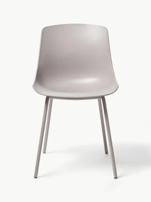 Kunststoffen stoelen Dave met metalen poten, 2 stuks