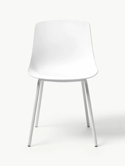 Kunststoffen stoelen Dave met metalen poten, 2 stuks