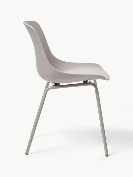 Kunststoffen stoelen Dave met metalen poten, 2 stuks
