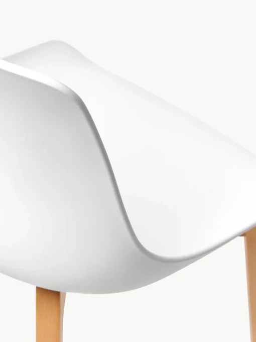 Kunststoffen stoelen Dave met houten poten, 2 stuks