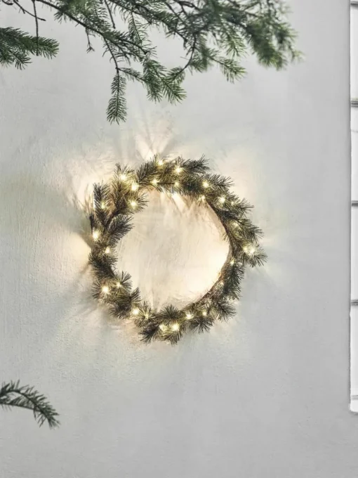 LED-adventskrans Peuce met timerfunctie, werkt op batterijen