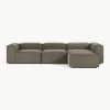 Lennon modulaire bank (4-zits) in bouclé met poef (links/rechts)