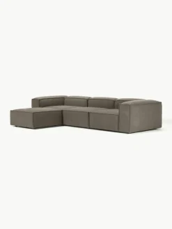 Lennon modulaire bank (4-zits) in bouclé met poef (links/rechts)