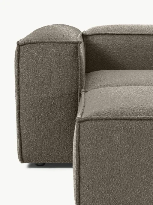 Lennon modulaire bank (4-zits) in bouclé met poef (links/rechts)