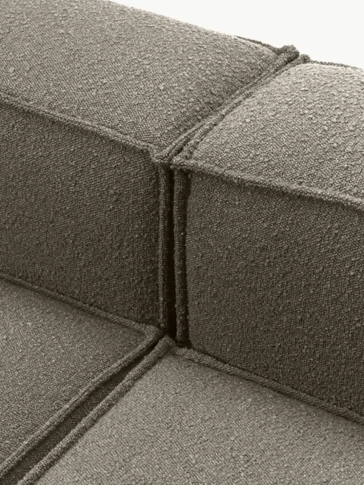 Lennon modulaire bank (4-zits) in bouclé met poef (links/rechts)