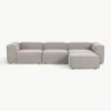 Lennon 4-zits modulaire bank in bouclé met poef (links/rechts)