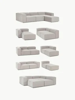 Lennon 4-zits modulaire bank in bouclé met poef (links/rechts)