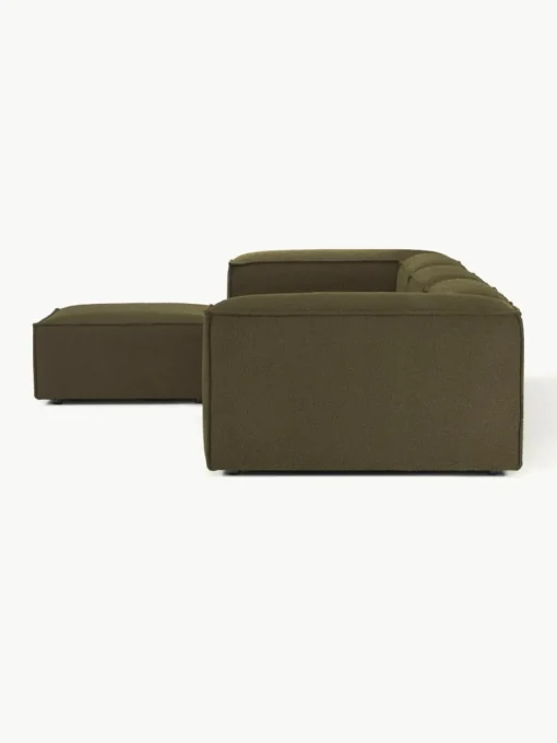 Lennon 4-zits modulaire bank in bouclé met poef (links/rechts)