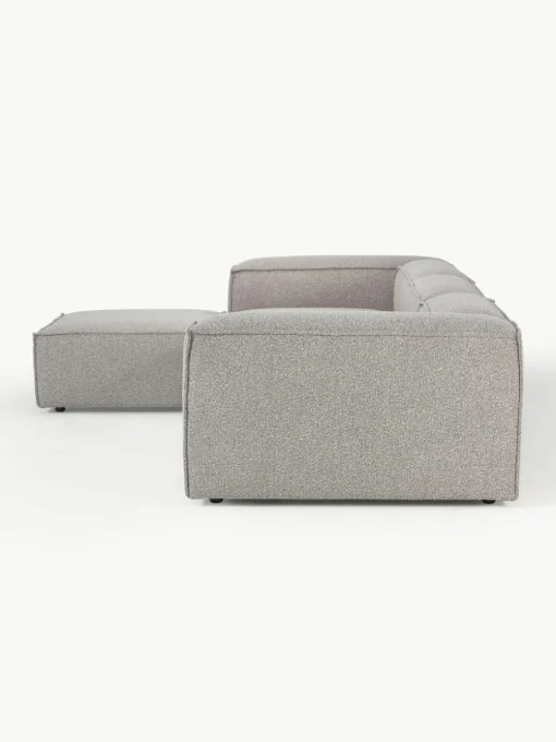 Lennon 4-zits modulaire bank in bouclé met poef (links/rechts)