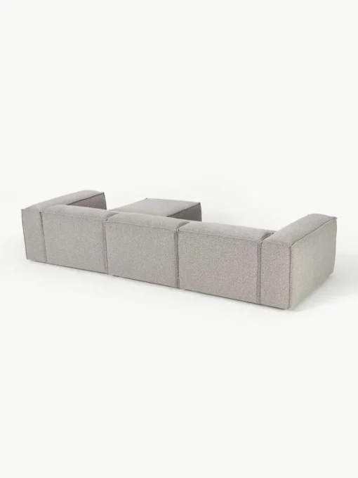 Lennon 4-zits modulaire bank in bouclé met poef (links/rechts)