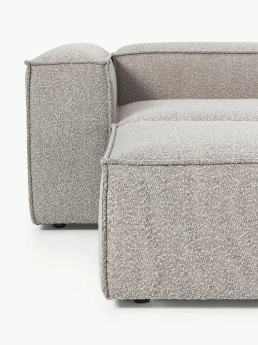 Lennon 4-zits modulaire bank in bouclé met poef (links/rechts)