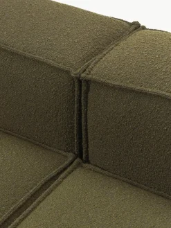 Lennon 4-zits modulaire bank in bouclé met poef (links/rechts)