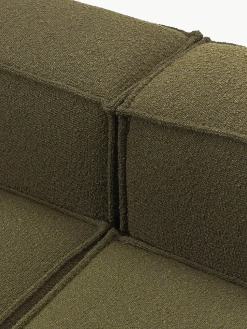 Lennon 4-zits modulaire bank in bouclé met poef (links/rechts)