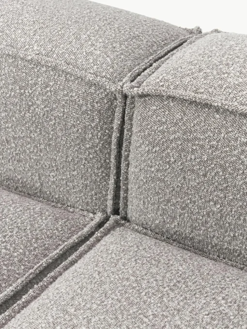 Lennon 4-zits modulaire bank in bouclé met poef (links/rechts)