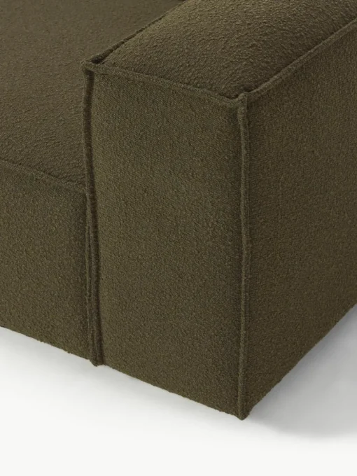 Lennon 4-zits modulaire bank in bouclé met poef (links/rechts)