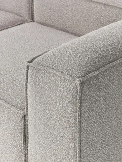 Lennon 4-zits modulaire bank in bouclé met poef (links/rechts)