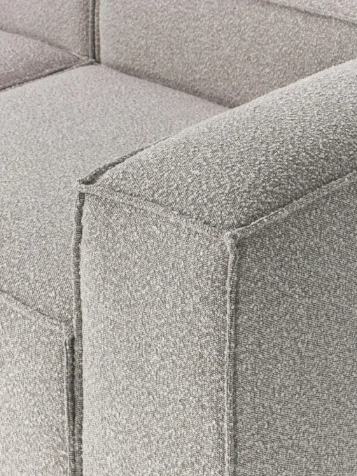 Lennon 4-zits modulaire bank in bouclé met poef (links/rechts)