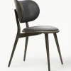 Leren stoel Rocker met houten poten, handgemaakt