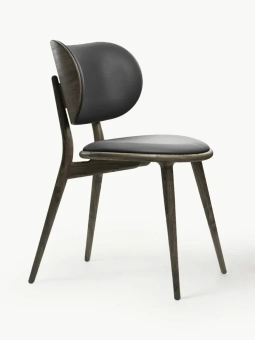 Leren stoel Rocker met houten poten, handgemaakt
