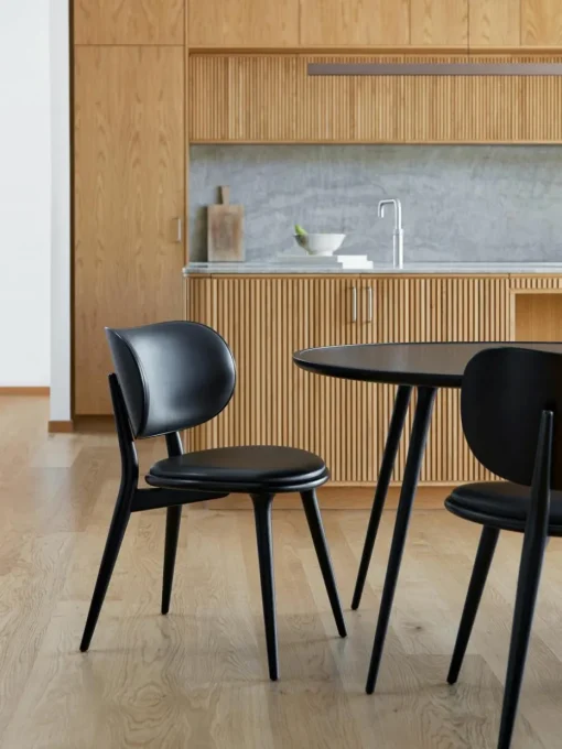 Leren stoel Rocker met houten poten, handgemaakt