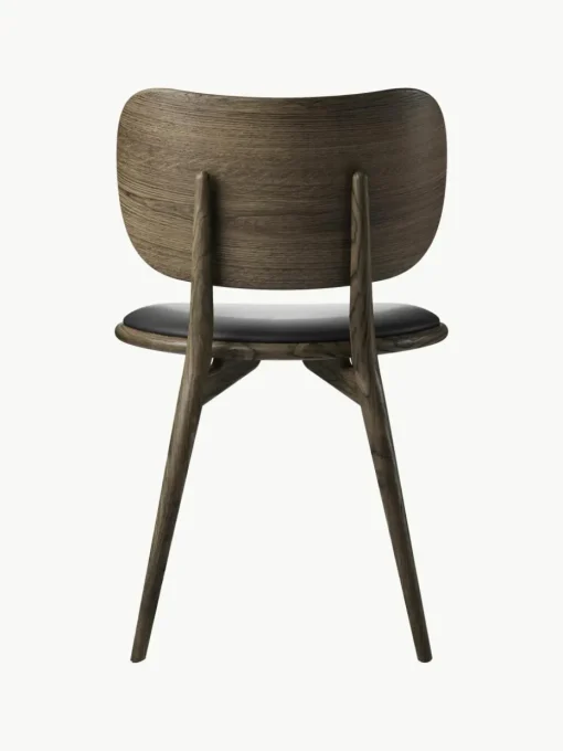 Leren stoel Rocker met houten poten, handgemaakt