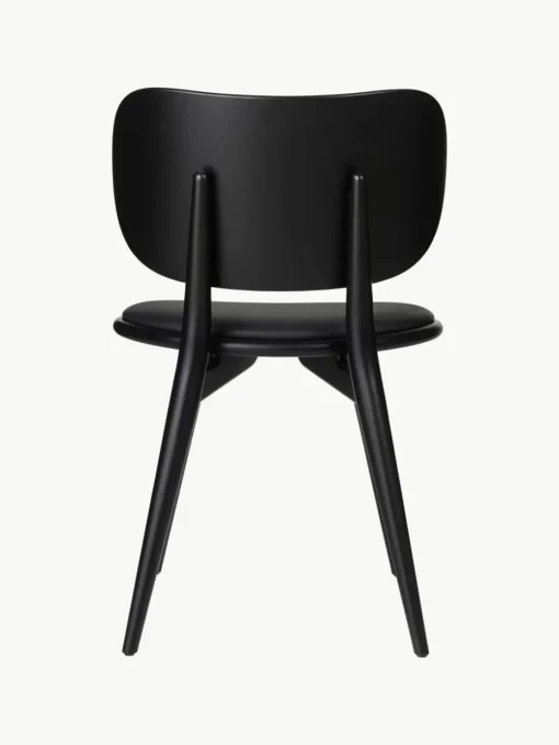 Leren stoel Rocker met houten poten, handgemaakt