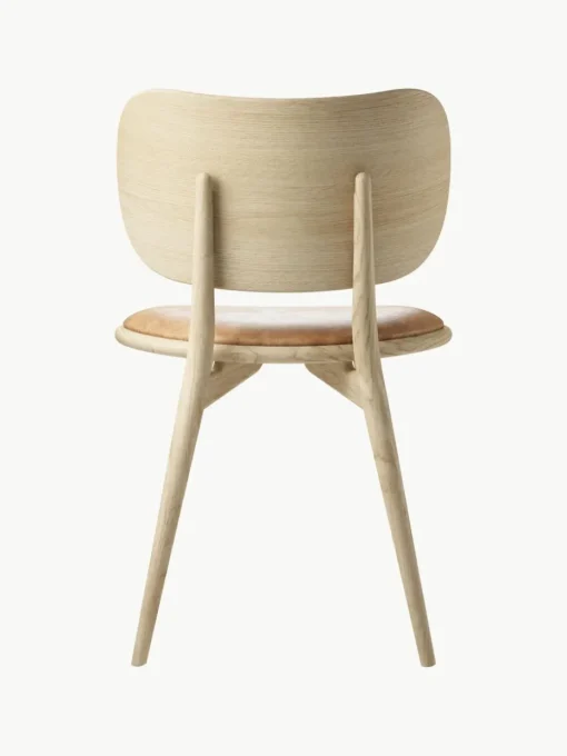 Leren stoel Rocker met houten poten, handgemaakt