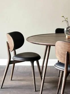 Leren stoel Rocker met houten poten, handgemaakt