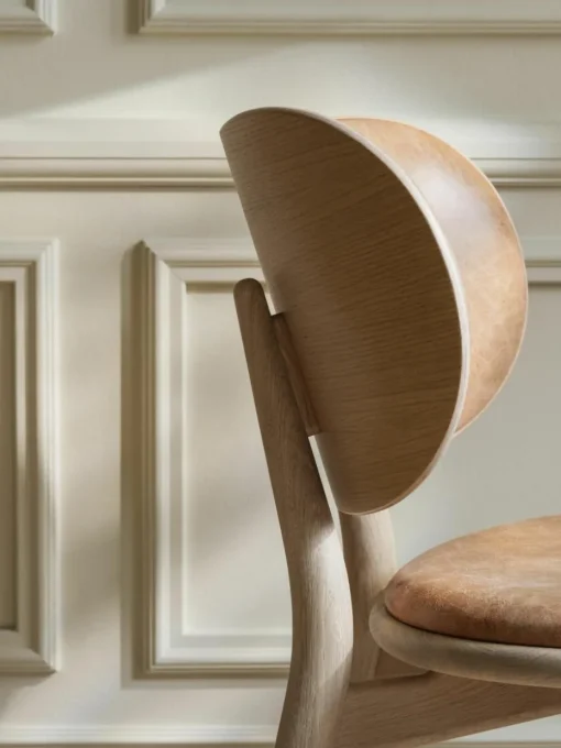Leren stoel Rocker met houten poten, handgemaakt