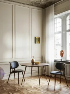 Leren stoel Rocker met houten poten, handgemaakt
