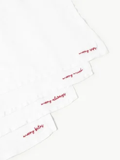 Linnen cocktailservetten Alari met opschrift, 4 stuks