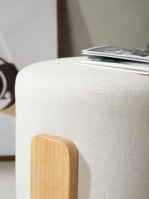 Linnen kruk Coffey met houten poten