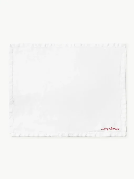 Linnen placemats Alari met borduurwerk, 4 stuks