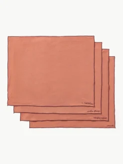 Linnen placemats Cosmo met borduursel, 4 stuks