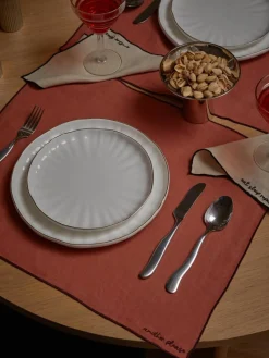 Linnen placemats Cosmo met borduursel, 4 stuks