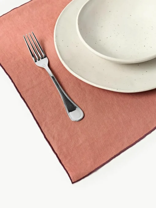 Linnen placemats Cosmo met borduursel, 4 stuks