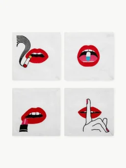 Linnen servetten Lips, set van 4