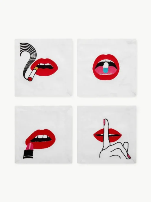 Linnen servetten Lips, set van 4