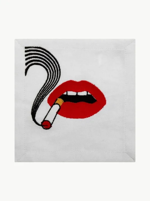 Linnen servetten Lips, set van 4