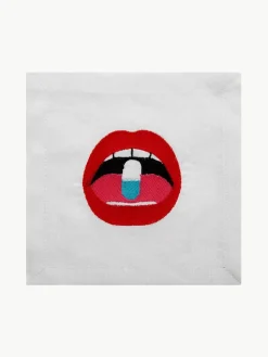 Linnen servetten Lips, set van 4