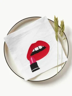 Linnen servetten Lips, set van 4