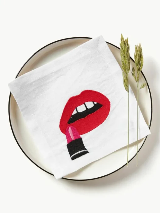 Linnen servetten Lips, set van 4