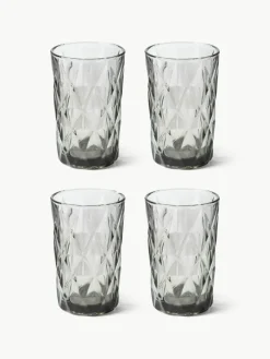 Longdrinkglazen Colorado met structuurpatroon, 4 stuks