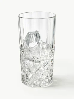 Longdrinkglazen George met kristalreliëf, 4 stuks